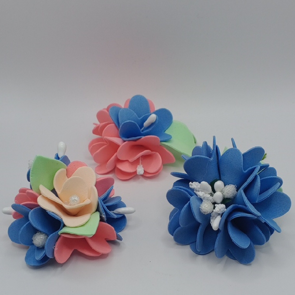 Floral Foam Decor Set - Blue, Pink, Green
